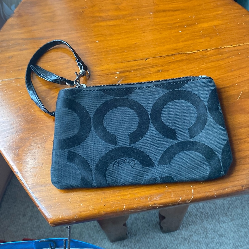 Coach Black and Gray Wristlet